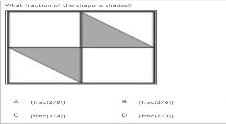 Can someone please tell me what part of the fraction is shaded ?-example-1