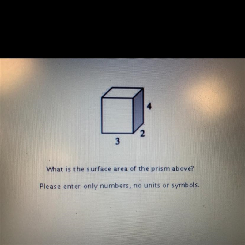 What is the surface area of the prism above??-example-1