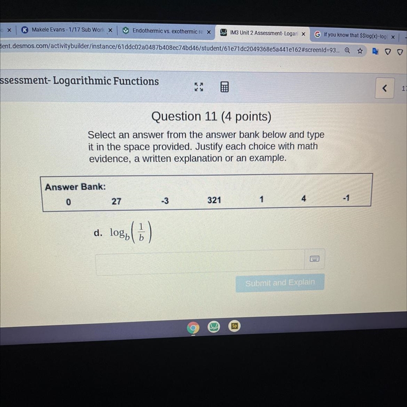 Select an answer from the answer bank below and typeit in the space provided. Justify-example-1