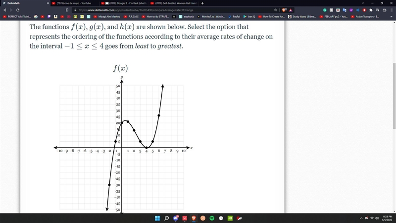 The functions f(x), g(x), and h(x) are shown below. Select the option that represents-example-2