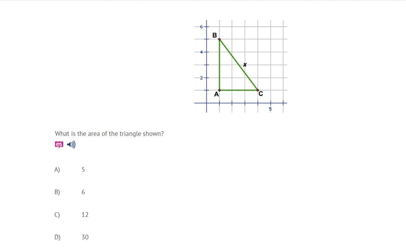 What is the area of the triangle shown?-example-1