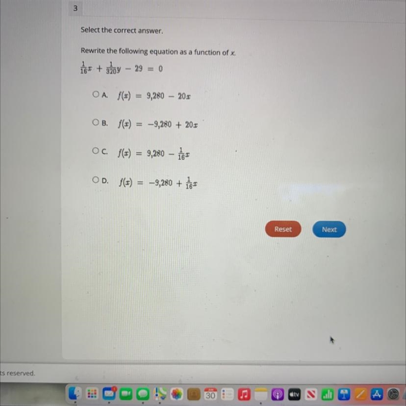 Please help asap!!! Rewrite the following equation as a function of x.-example-1