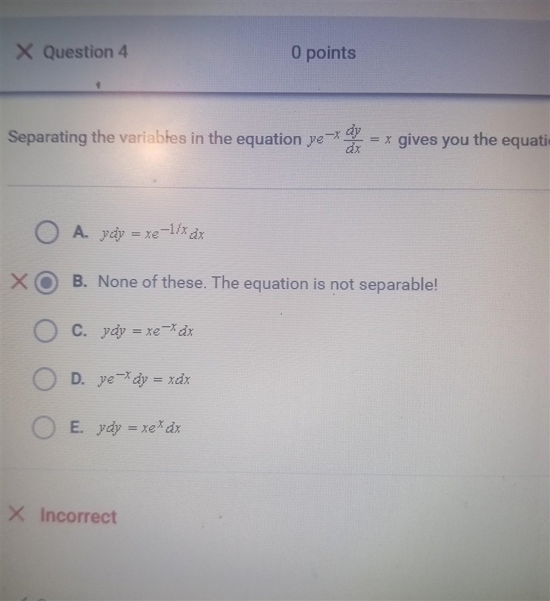 Separating variable in the equation gives you the following equation:​-example-1