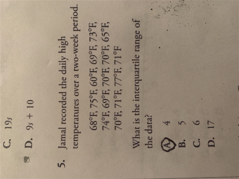 Jamal recorded the daily high temperatures over a two week period-example-1