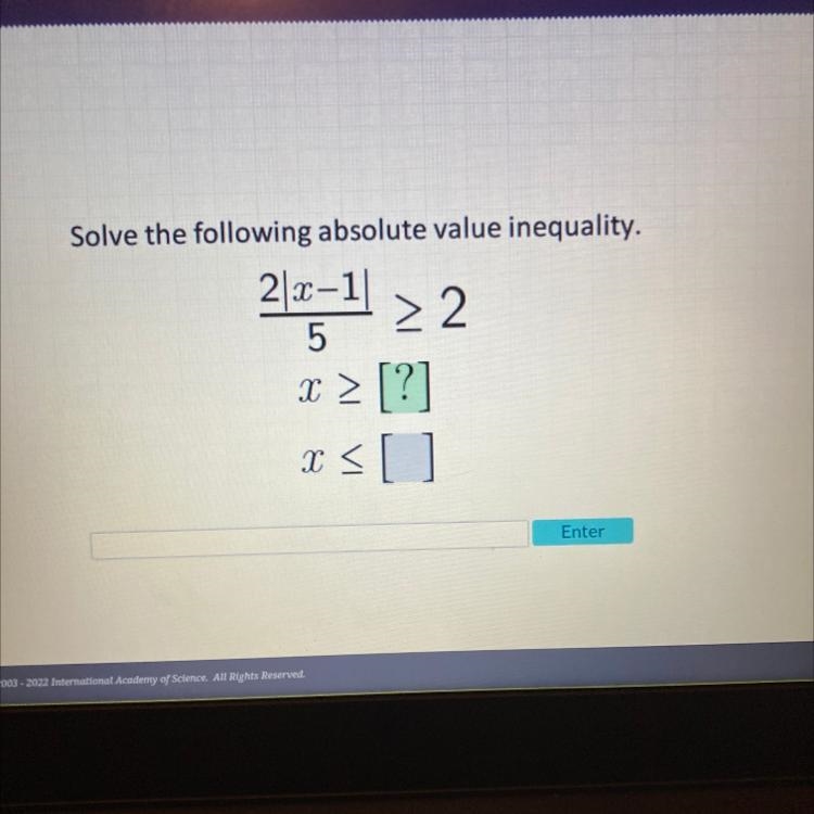 Please help! 2|x-1| >2 5-example-1