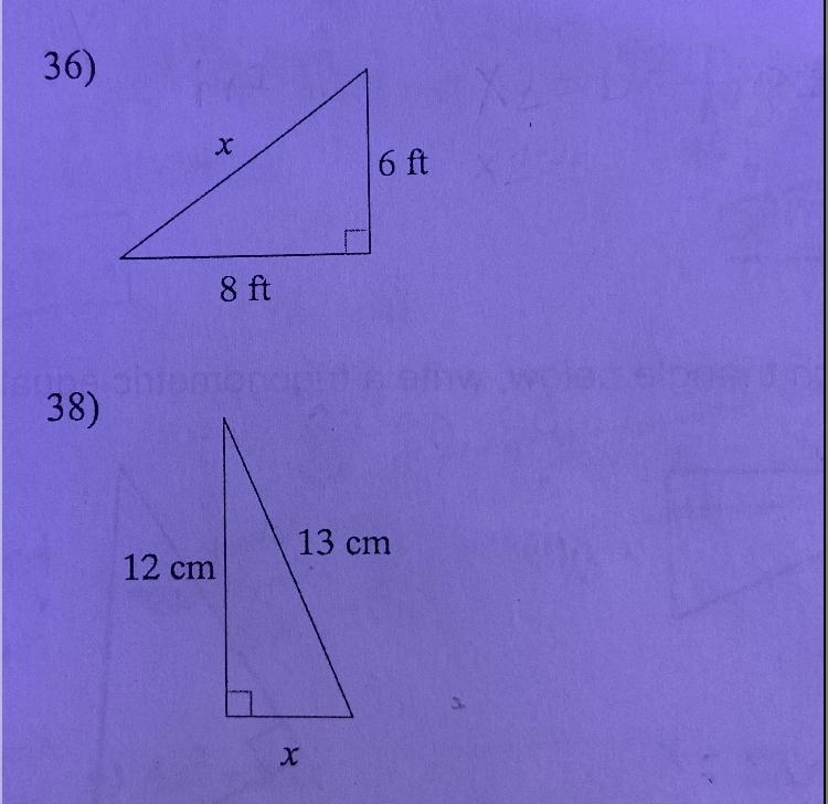 Find the middle side of each triangle. round your answers to the nearest tenth if-example-1