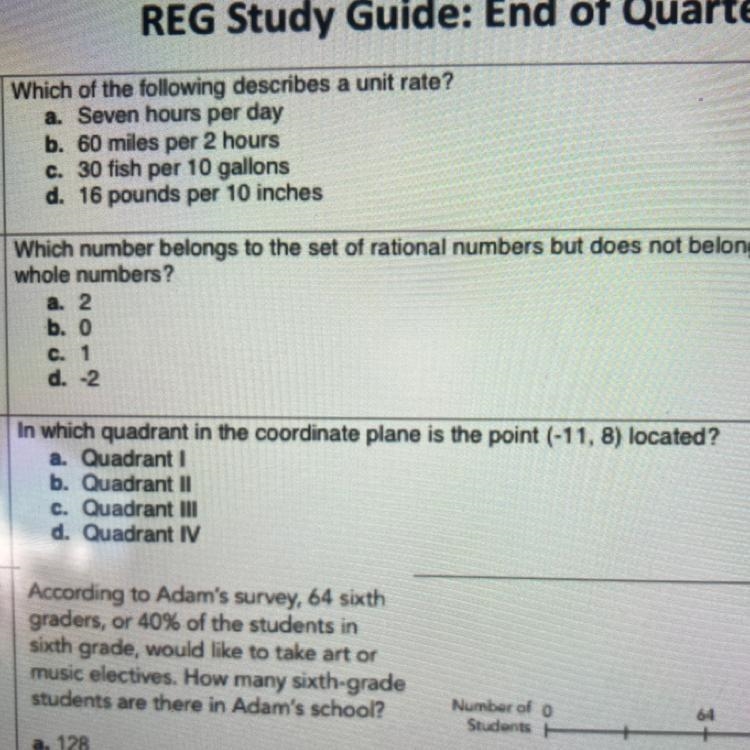 In what quadrent is the point (-11, 8) located?-example-1