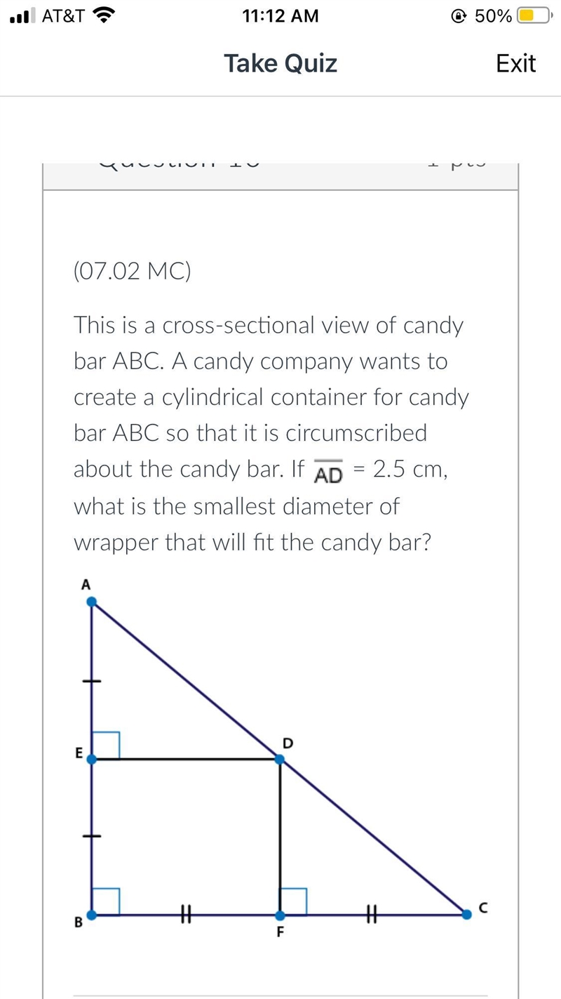 ABC in which point E is between points A and B, point D is between points A and C-example-1