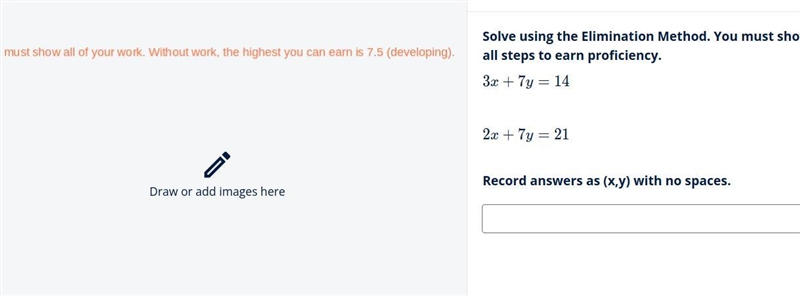 Anyone know how to do the elimination method? pls help asap-example-1