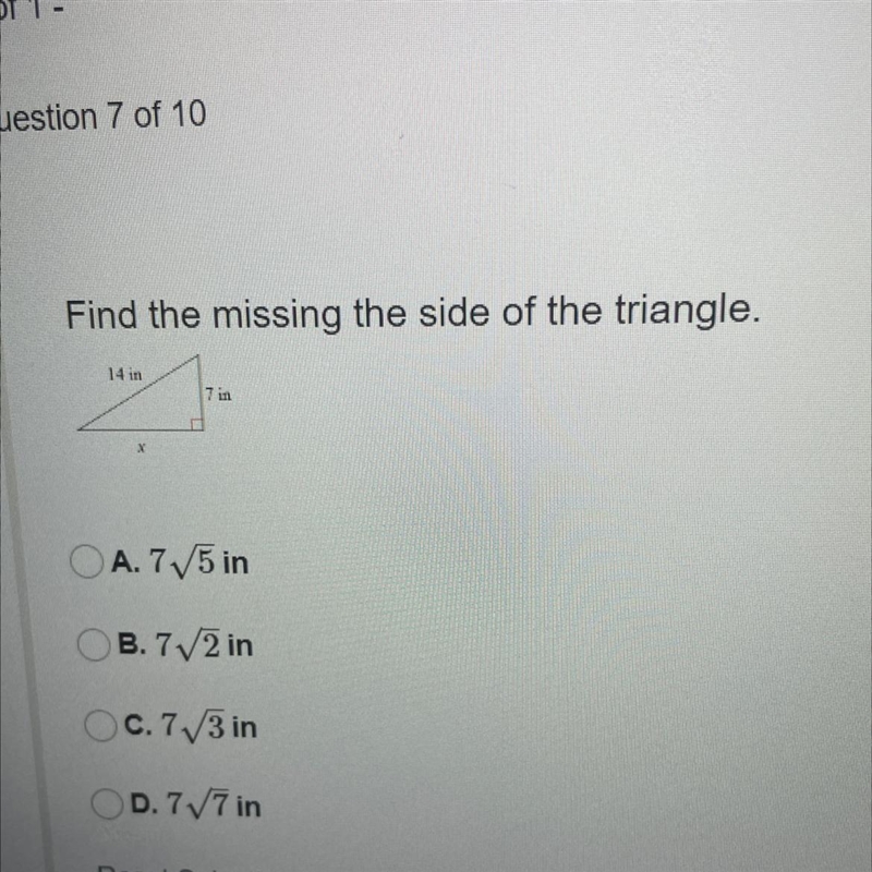 Find the missing side the side of the triangle help-example-1