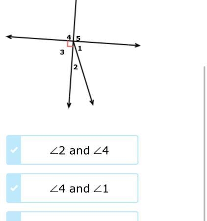 Which angles are complementary to each other?-example-1