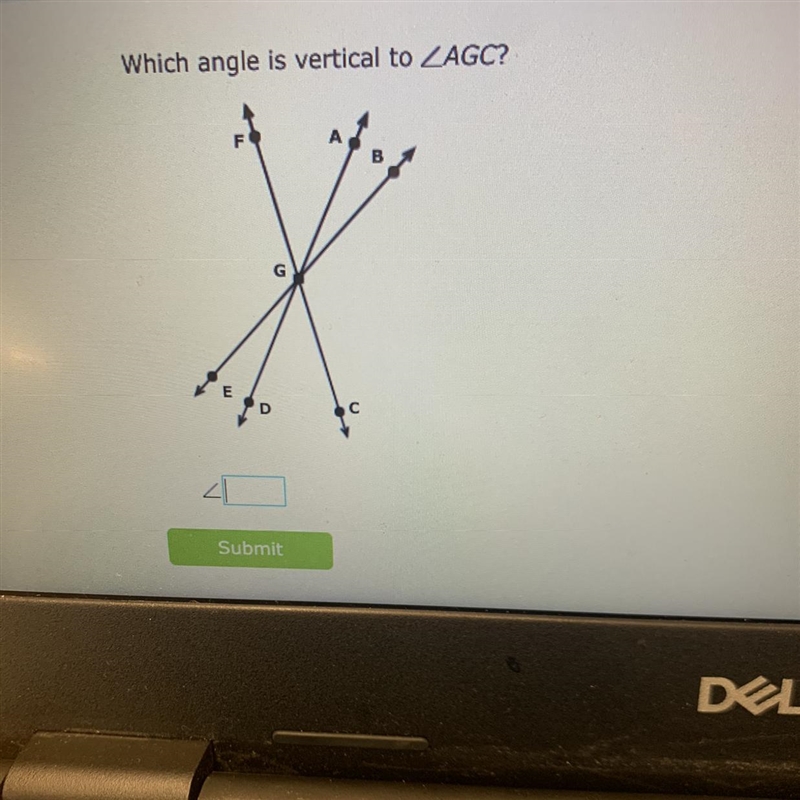 Which angle is vertical to AGC?-example-1