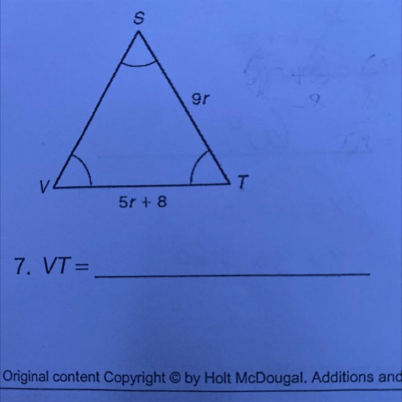 Help! I can’t seem to figure it out. Find angle VT =-example-1