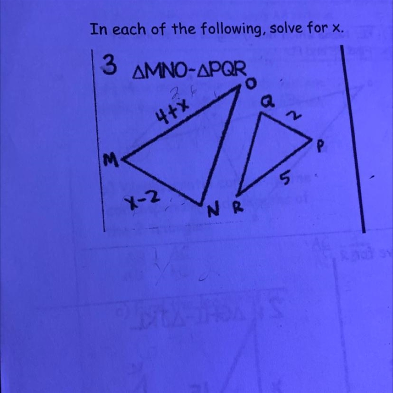 In each of the following, solve for X.-example-1