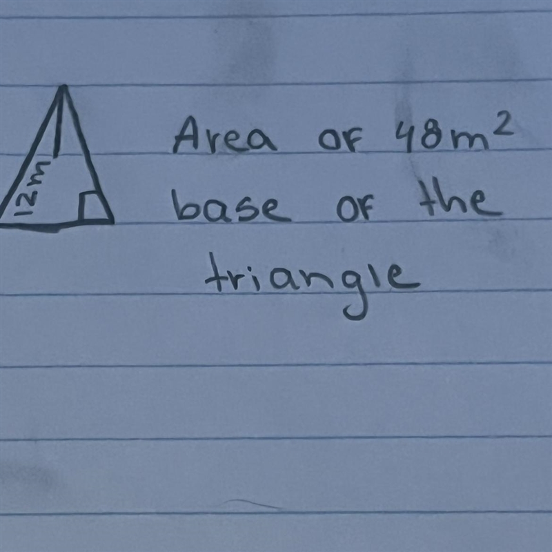 Find the base of the triangle ! please hurry! Thank you!-example-1