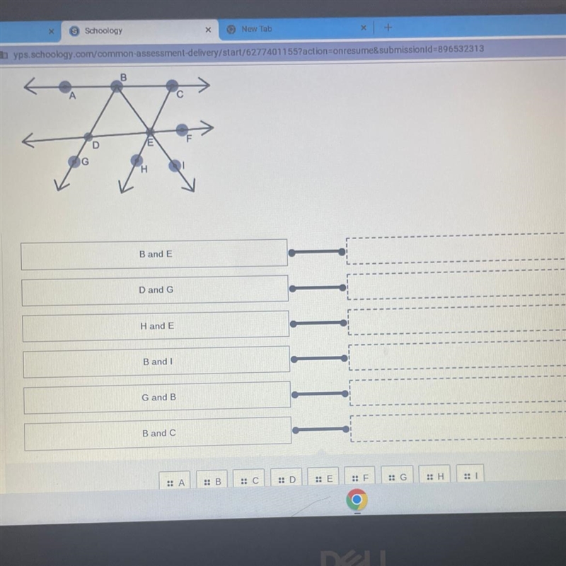 Name a point that is collinear with the given points.-example-1