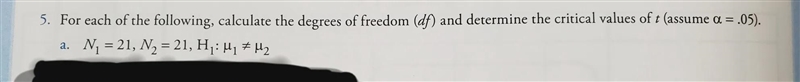 I figured out the degree of freedom but don't know how to find critical value of t-example-1