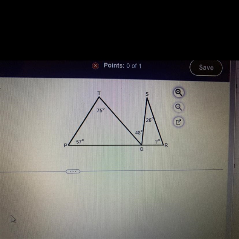 Find the measure of angle R-example-1