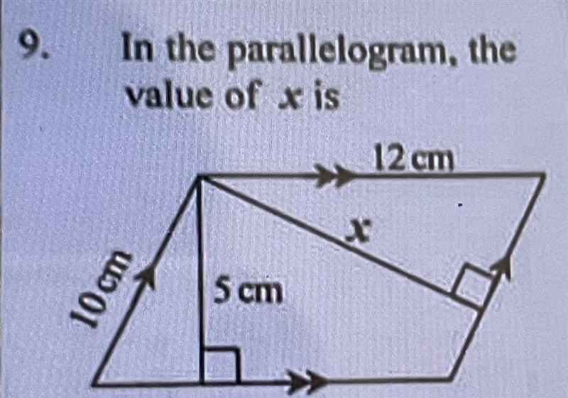 In theparallelogram, the value of x is ？-example-1