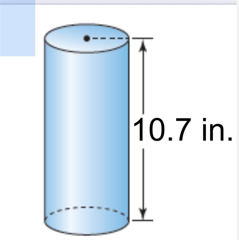 The cylinder shown has a volume of 619 cubic inches. a. What is the radius of the-example-1