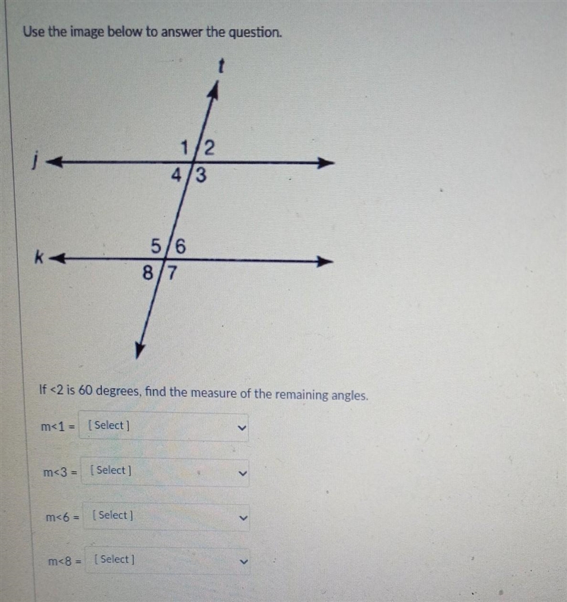 Use the image below to answer the question. 1/2 3/4 5/6 7/8 If-2 is 60 degrees, find-example-1