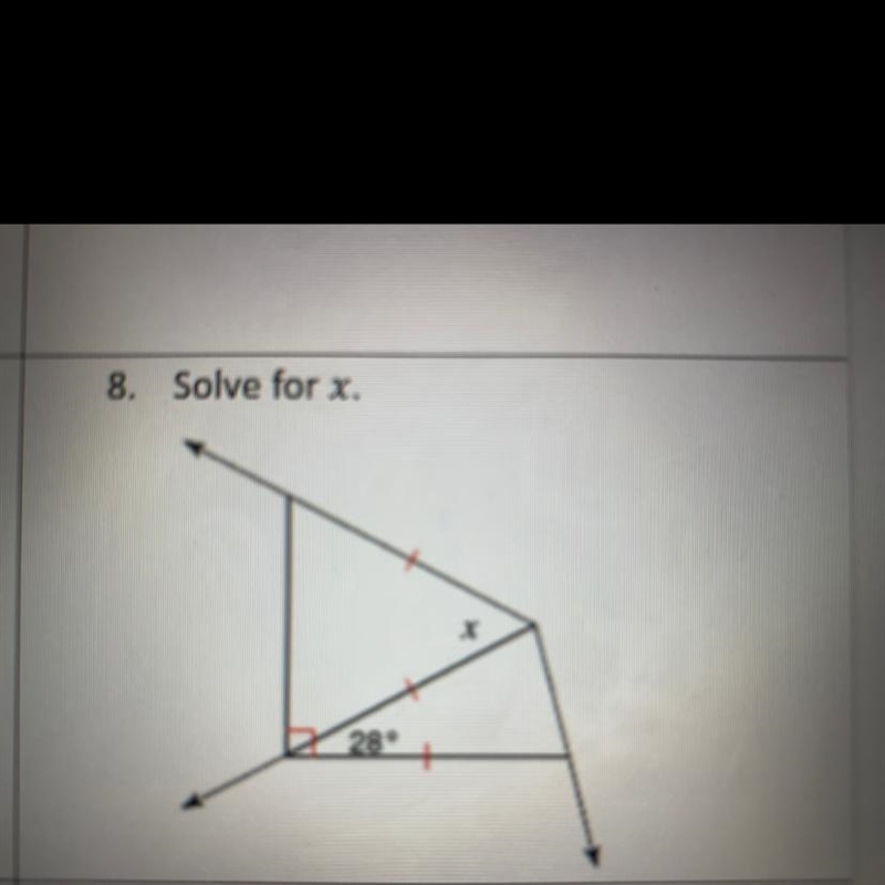 8. Solve for x. 28° X-example-1