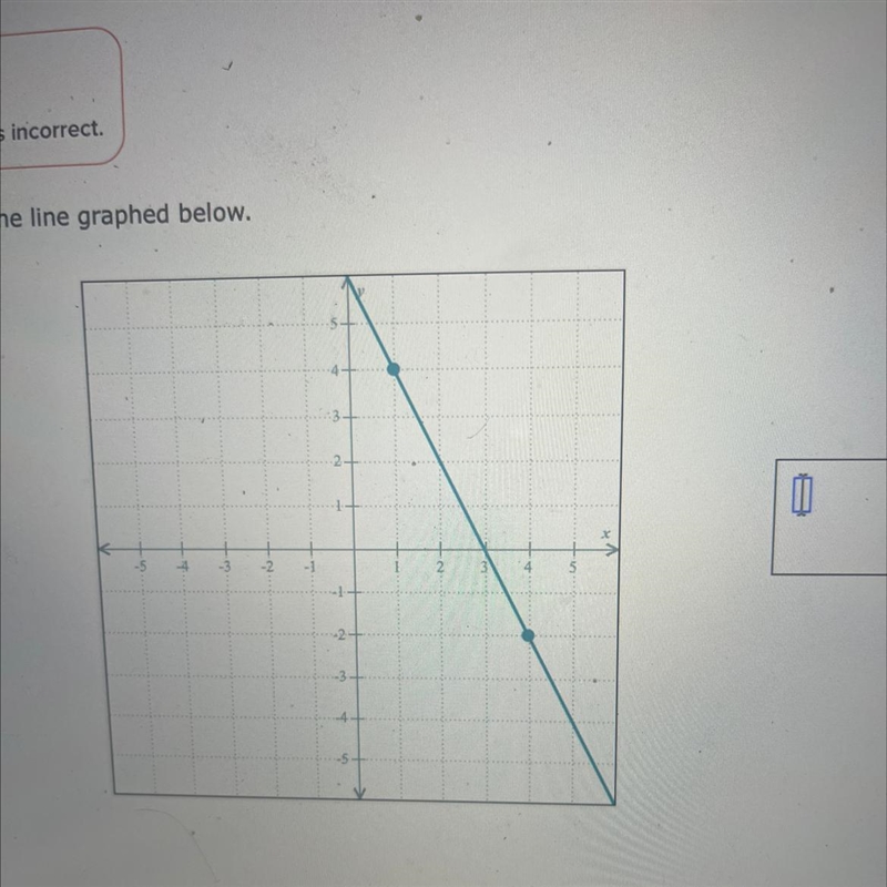 Find the slope on the line graphed below-example-1