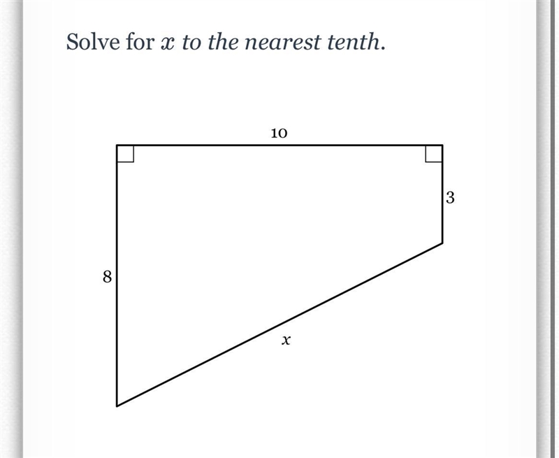 Solve for x to the nearest tenth.-example-1