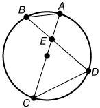 If m∠B = 46°, and m∠D = 67°, what is m∠BEA? 67° 46° 88° 134°-example-1