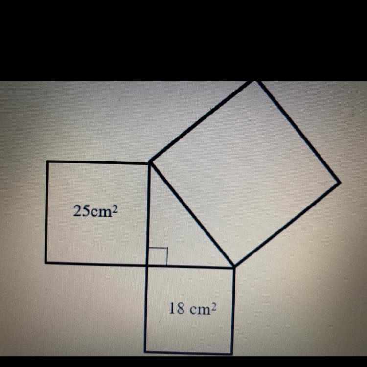 The vertical of three squares are joined to form a right triangle , what is the area-example-1