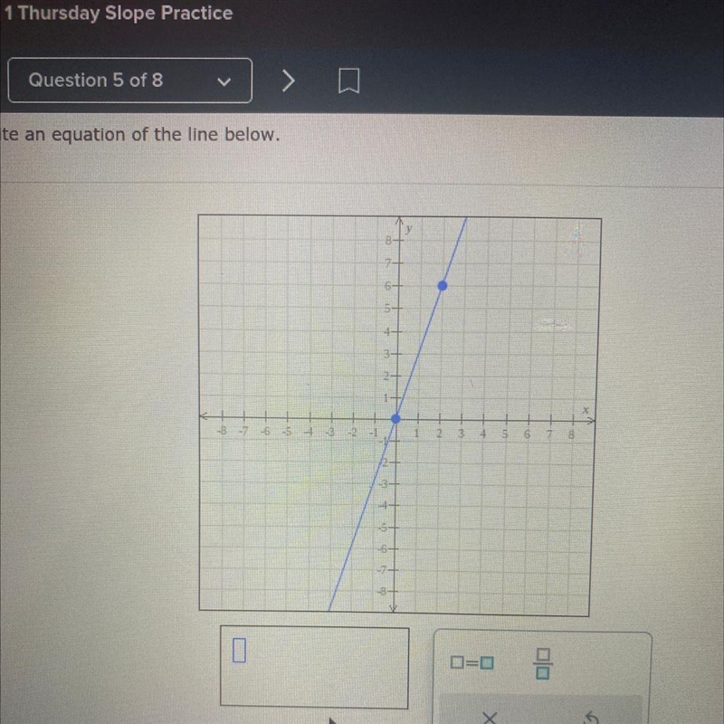 Can someone tell me the y = mx + b the answer to this. it’s slope intercept-example-1