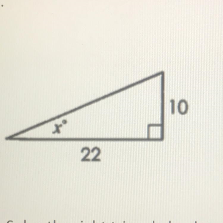 Solve for x in a right triangle (show work)-example-1