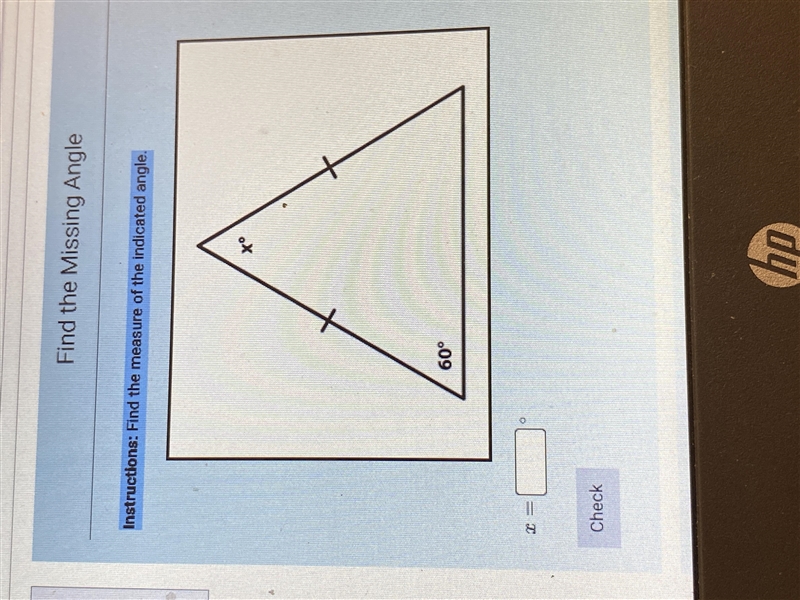 I need help with finding the missing angle-example-1