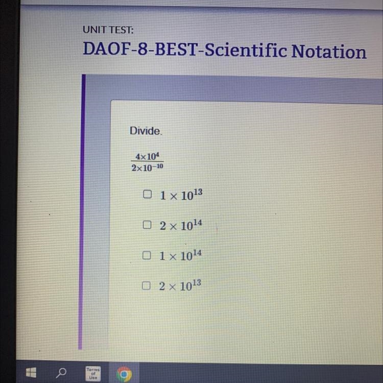 Divide…. Unit 2 test: scientific notation-example-1