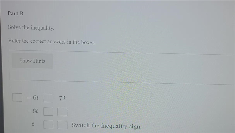 Need help with this problem . The inequality is 144 - 6t >= 72-example-1