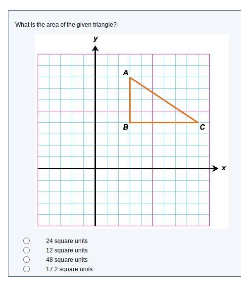 What is the area of the given triangle?-example-1