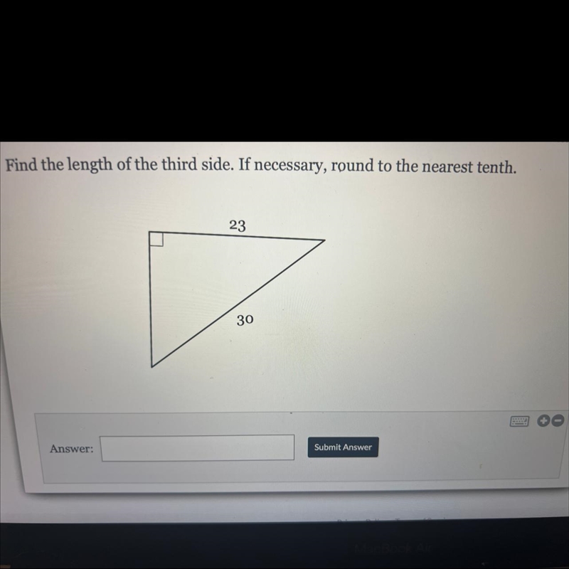 Find the length of the third side. If necessary, round to the nearest tenth.-example-1