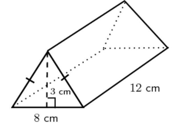 The volume of the following figure = ___________ cm3. a rectangular prism with base-example-1