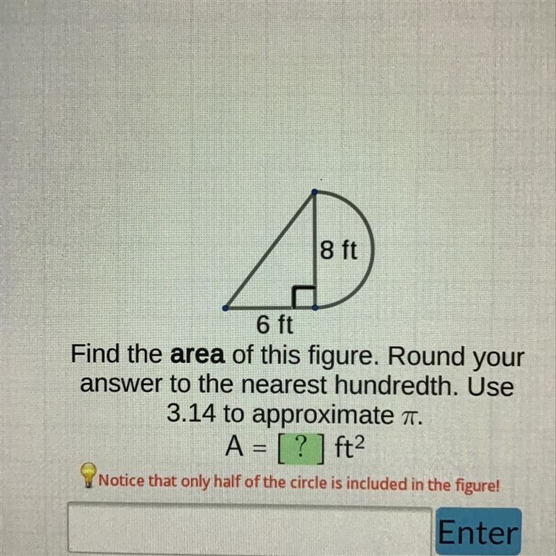 Find the area of this figure round your answer to the nearest hundredth use 3.142 approximate-example-1