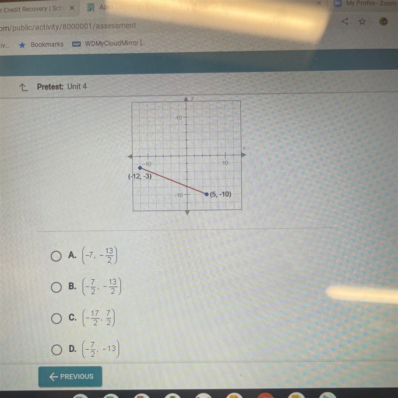 What is the midpoint of the line segment graphed below?-example-1