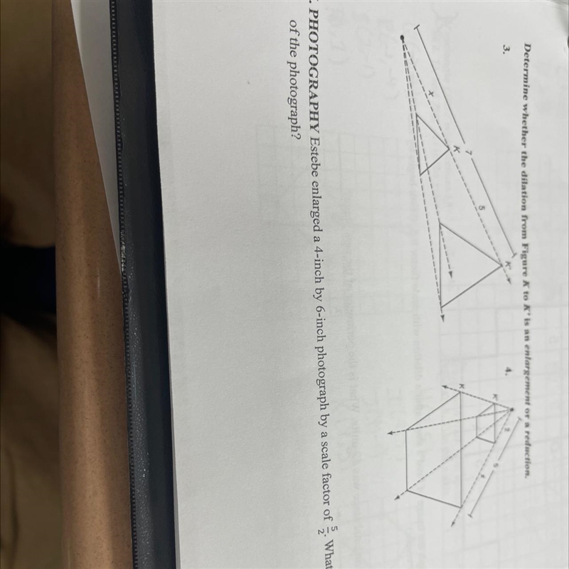 Giving 50 Points..!! Estebe enlarged a 4 inch by 6 inch photograph by a scale factor-example-1