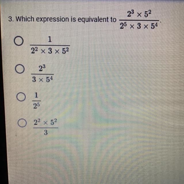 Which expression is equivalent and show work if you can pls help thanks if u do-example-1