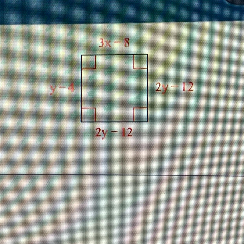 Find the values of the ￼variables. Then find the side length of the square ￼-example-1