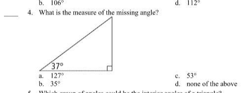 What is the measure of the missing angle?-example-1