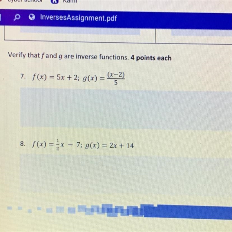 Verify that fand g are inverse functions (both questions please)-example-1