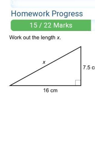 Work out the length of x​-example-1