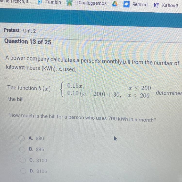 How much is the bill for a person who used 700 kWh in a month?-example-1