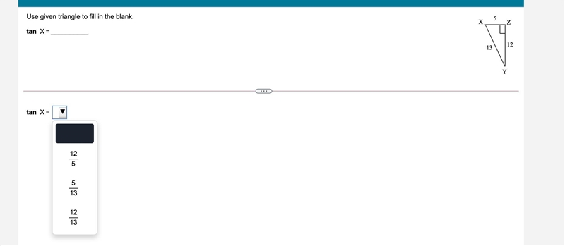 Use given triangle to fill in the blank.-example-1