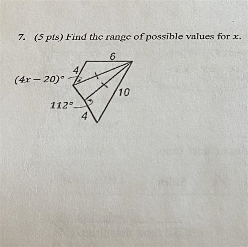 Find the range of possible values for x.-example-1