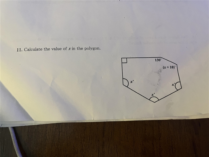 Help me please calculate the value of x in the polygon-example-1